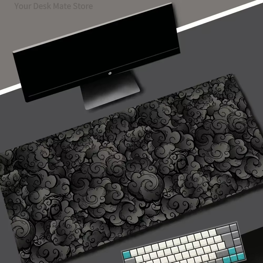Pc Gaming Cloud Free - Black Cloud Pattern Gaming Mouse Pad