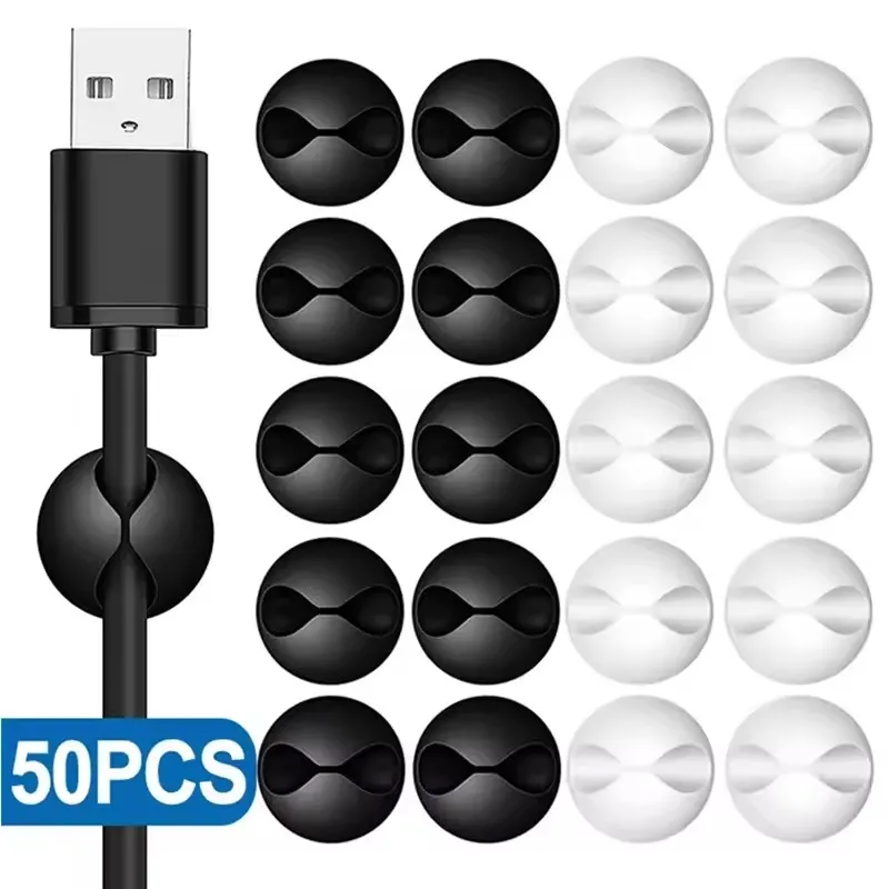Cable Management Sleeve - 5/50Pcs Mini Cable Organizer Silicone USB