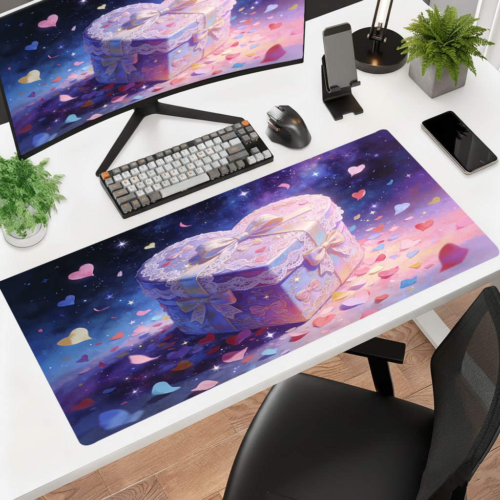 Pc Gaming Ultra - Heart Pattern Non Slip Rubber Base
