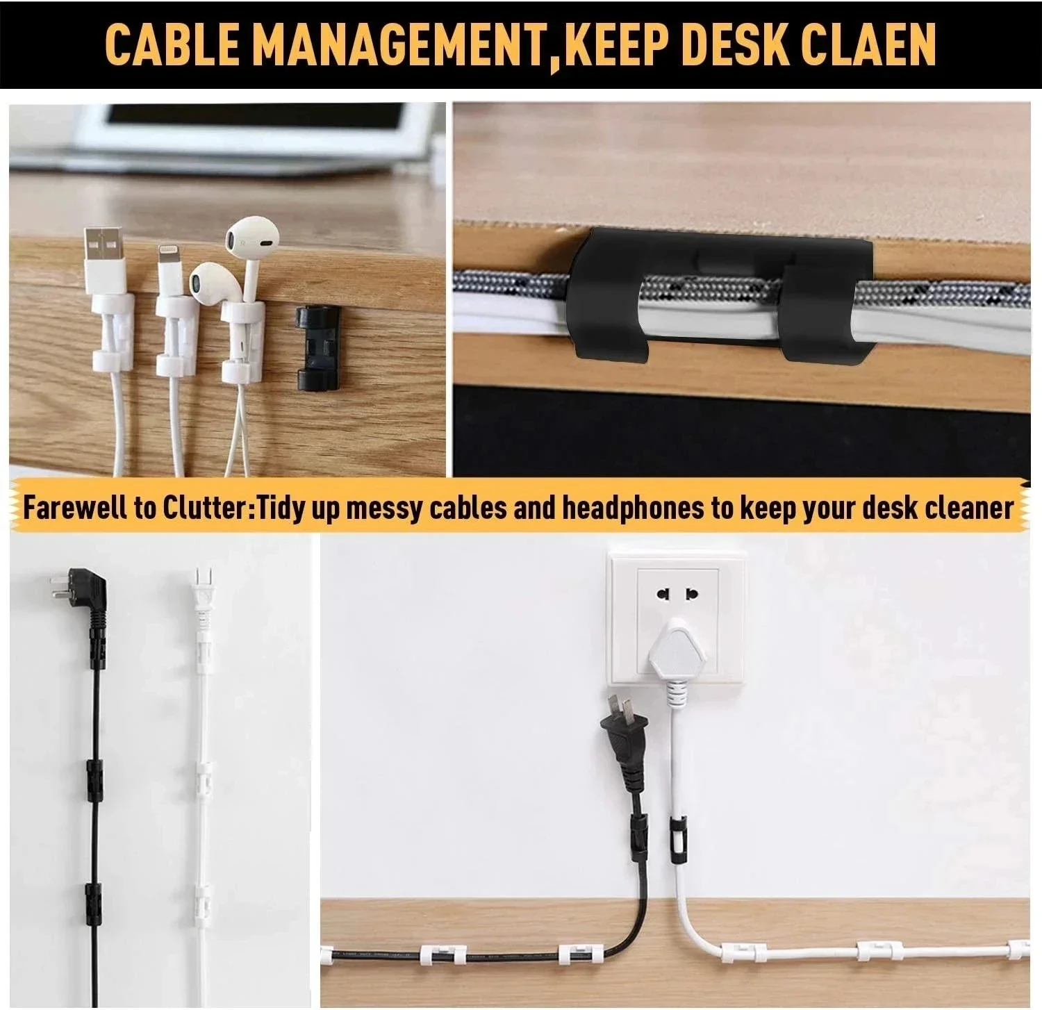 Cable Clips Organizer Drop Wir - Cable Management Sleeve recension och pris