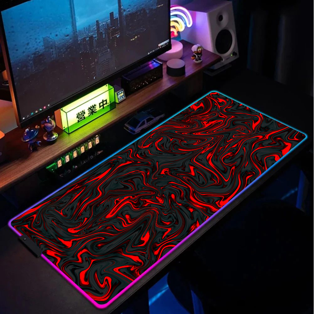 Mousepad RGB Mouse Pad Red and - Pc Gaming Liquid recension och pris
