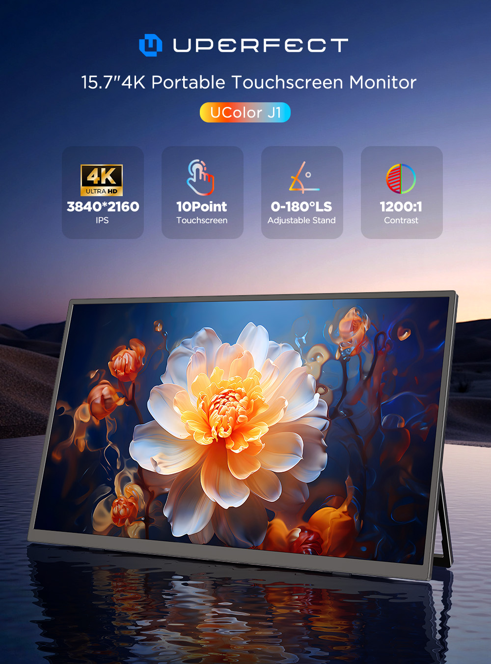 UPERFECT 4K UHD Portable Monit - Pc Gaming Ultra recension och pris