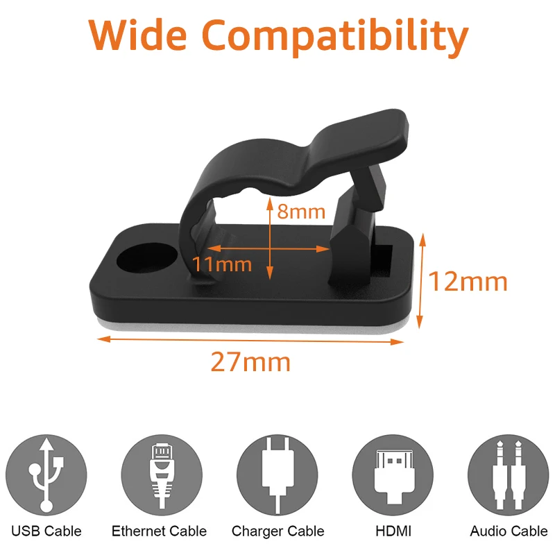 10/50PCS Cable Organizer Clips - Cable Management Sleeve recension och pris
