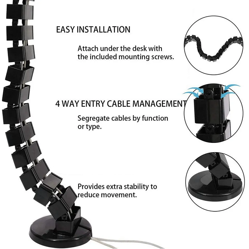 Wire Spine Cable Sleeve Under  - Cable Management Sleeve recension och pris