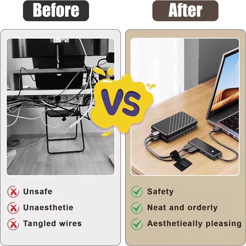Adhesive Under Desk Cable Ties - Cable Management Sleeve recension och pris