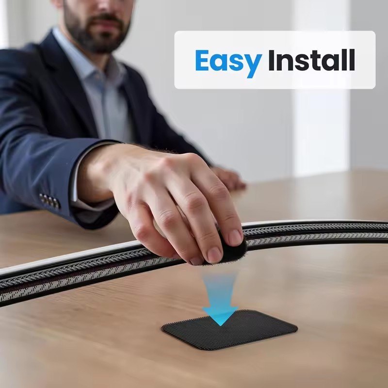 Adhesive Under Desk Cable Ties - Cable Management Sleeve recension och pris