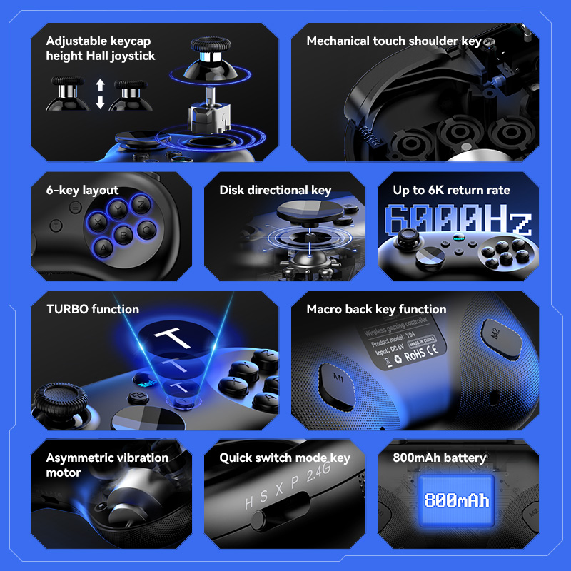 BSP-Y04 Wireless Hall Effect J - Joystick Pc Gaming recension och pris
