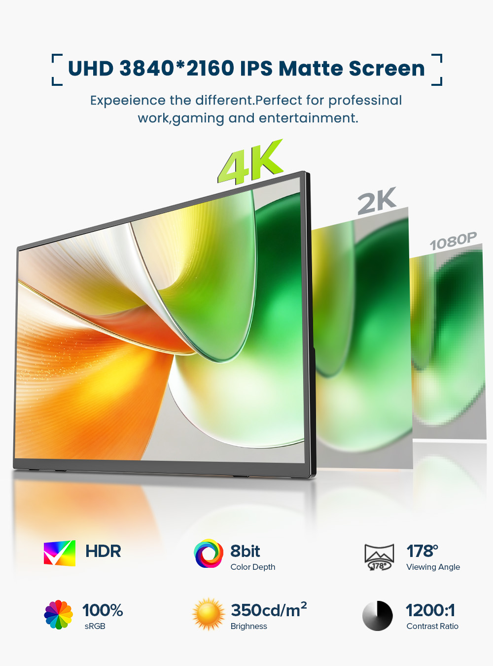 EVICIV 4K Portable Monitor 10- - Pc Gaming Ultra recension och pris